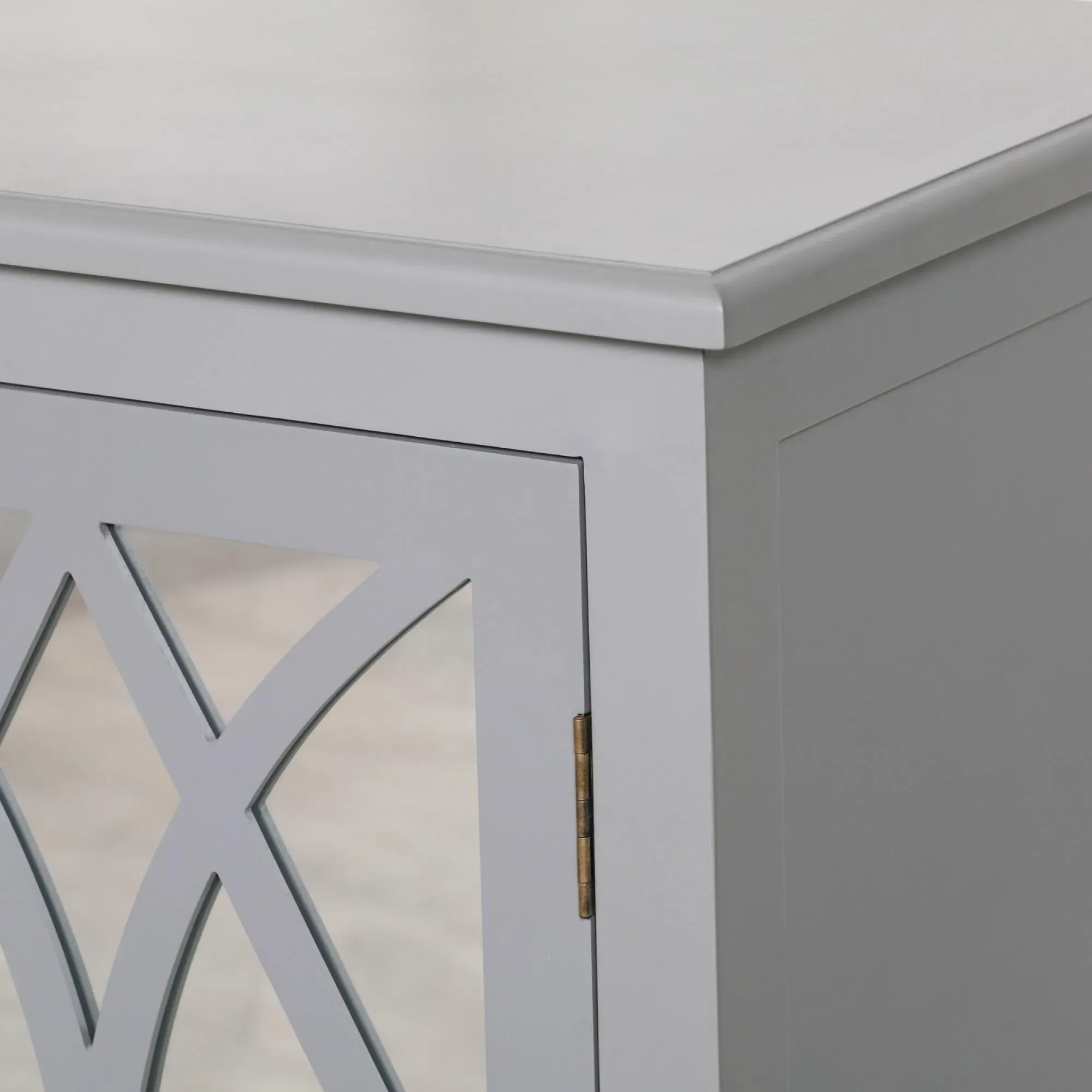 Maison 2 Door Cupboard with Mirrored Doors - Grey