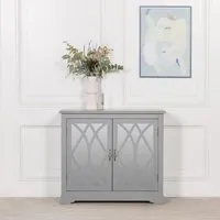 Maison 2 Door Cupboard with Mirrored Doors - Grey