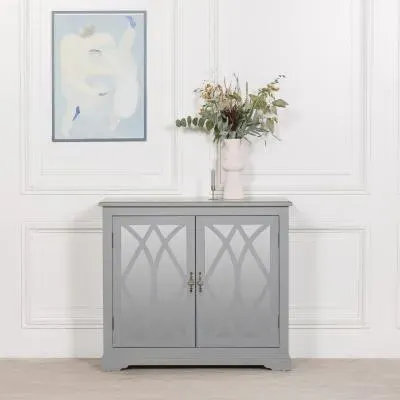 Maison 2 Door Cupboard with Mirrored Doors - Grey