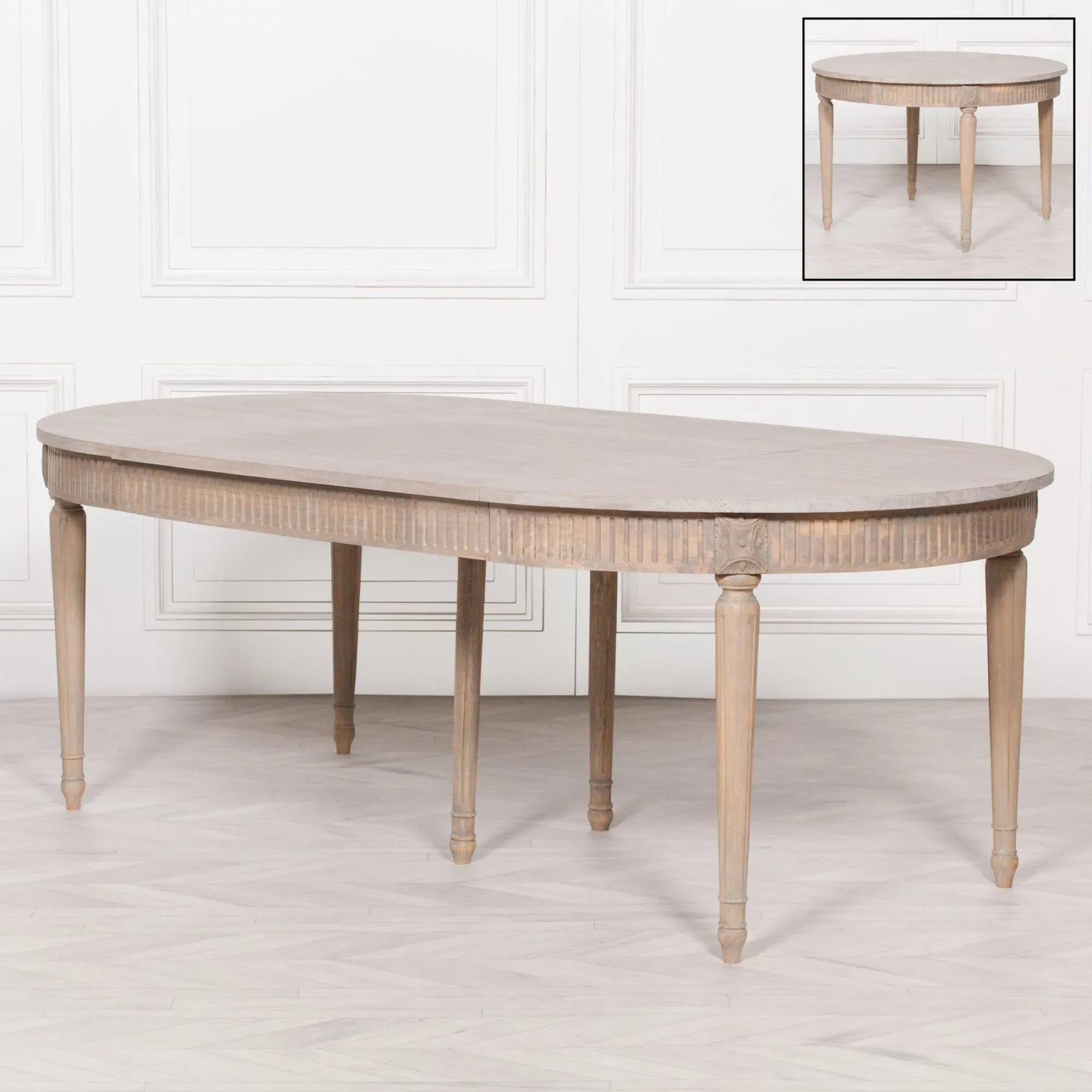 Maison 4-8 Seater Oval Extendable Dining Table - Rustic, Cedar