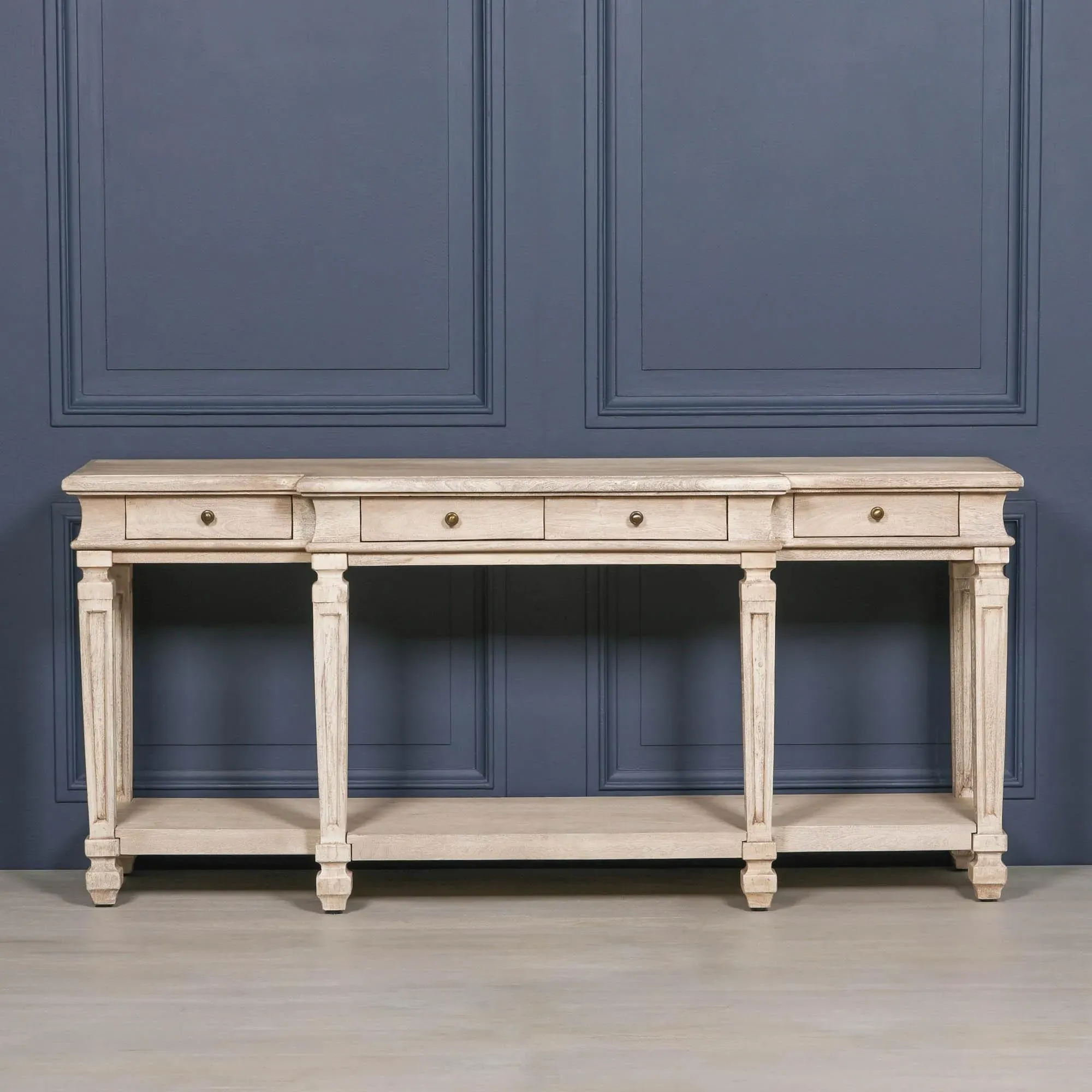 Maison 4 Drawer Breakfront Large Console Table - Acacia Wood