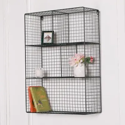 Maison 5 Compartment Wall Shelf - Black, Metal