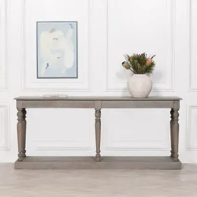 Maison Column Large Console Table - Rustic, Mango Wood