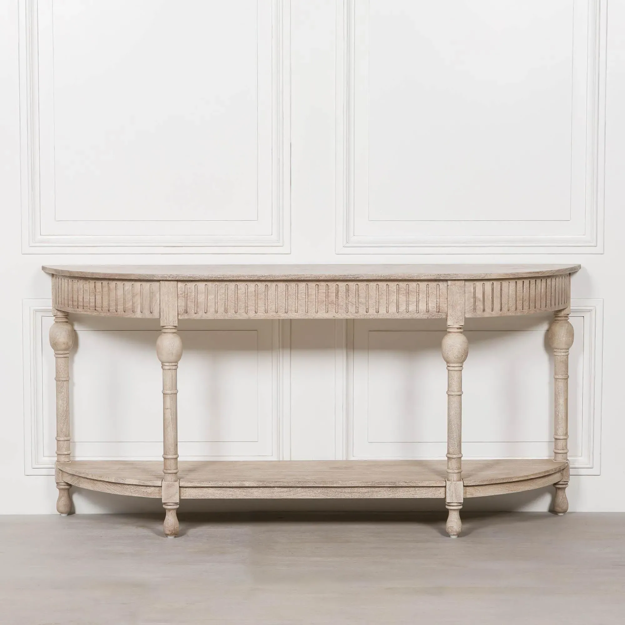 Maison Curved Large Console Table - Acacia Wood