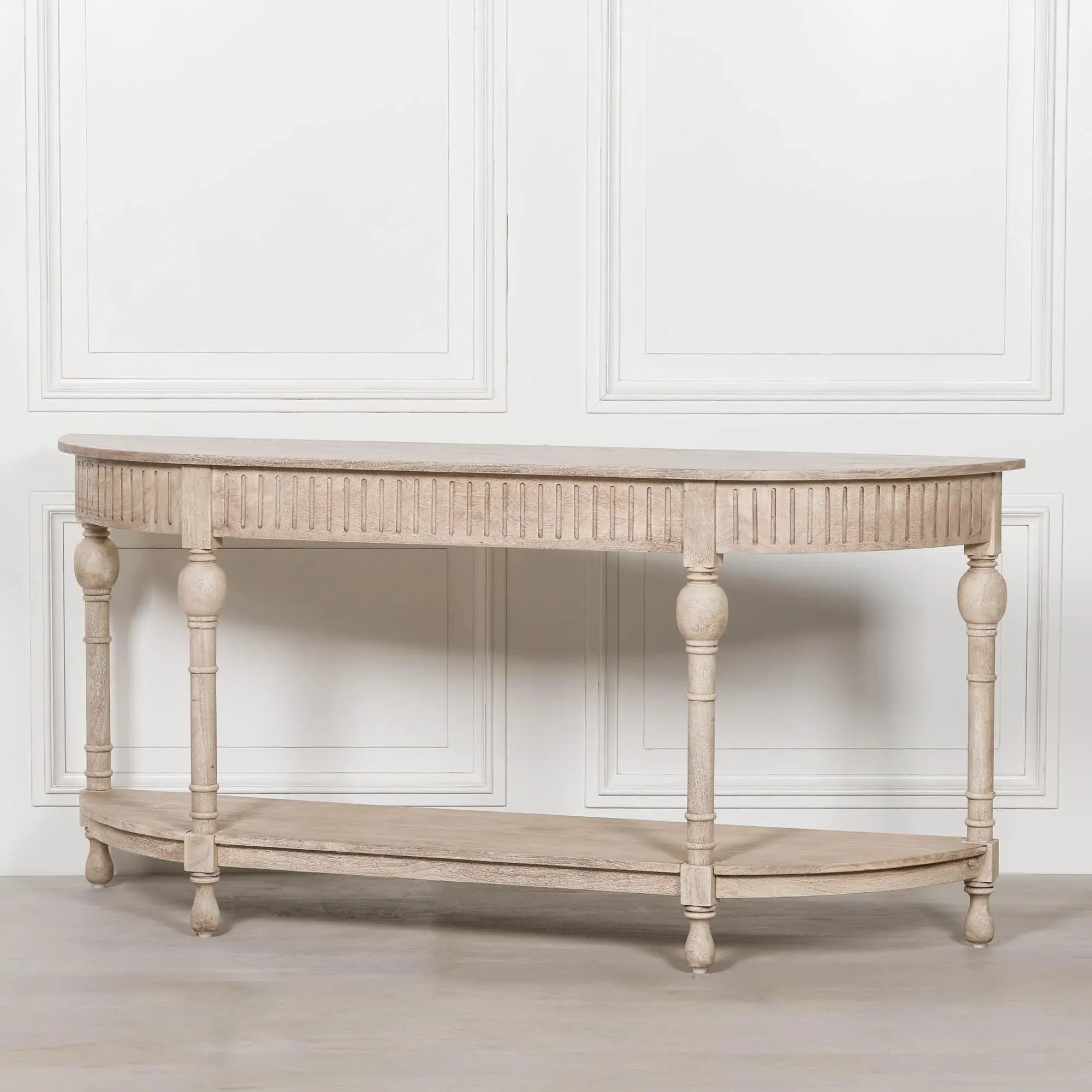 Maison Curved Large Console Table - Acacia Wood