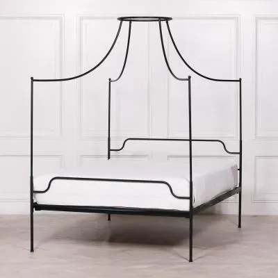 Maison Double Poster Bed Frame - Black, Iron image