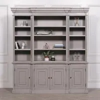 Maison Large Display Cabinet - Distressed Grey, Mahogany