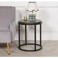 Maison Round Side Table - Black, Mango Wood