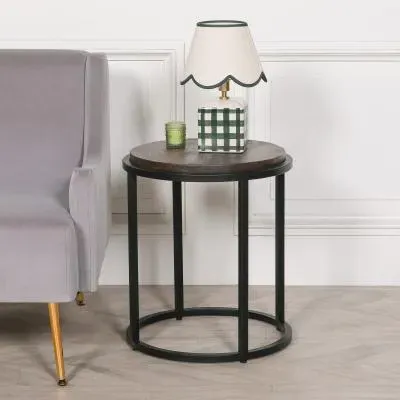 Maison Round Side Table - Black, Mango Wood image