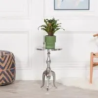 Maison Round Wine Table - Silver, Aluminium