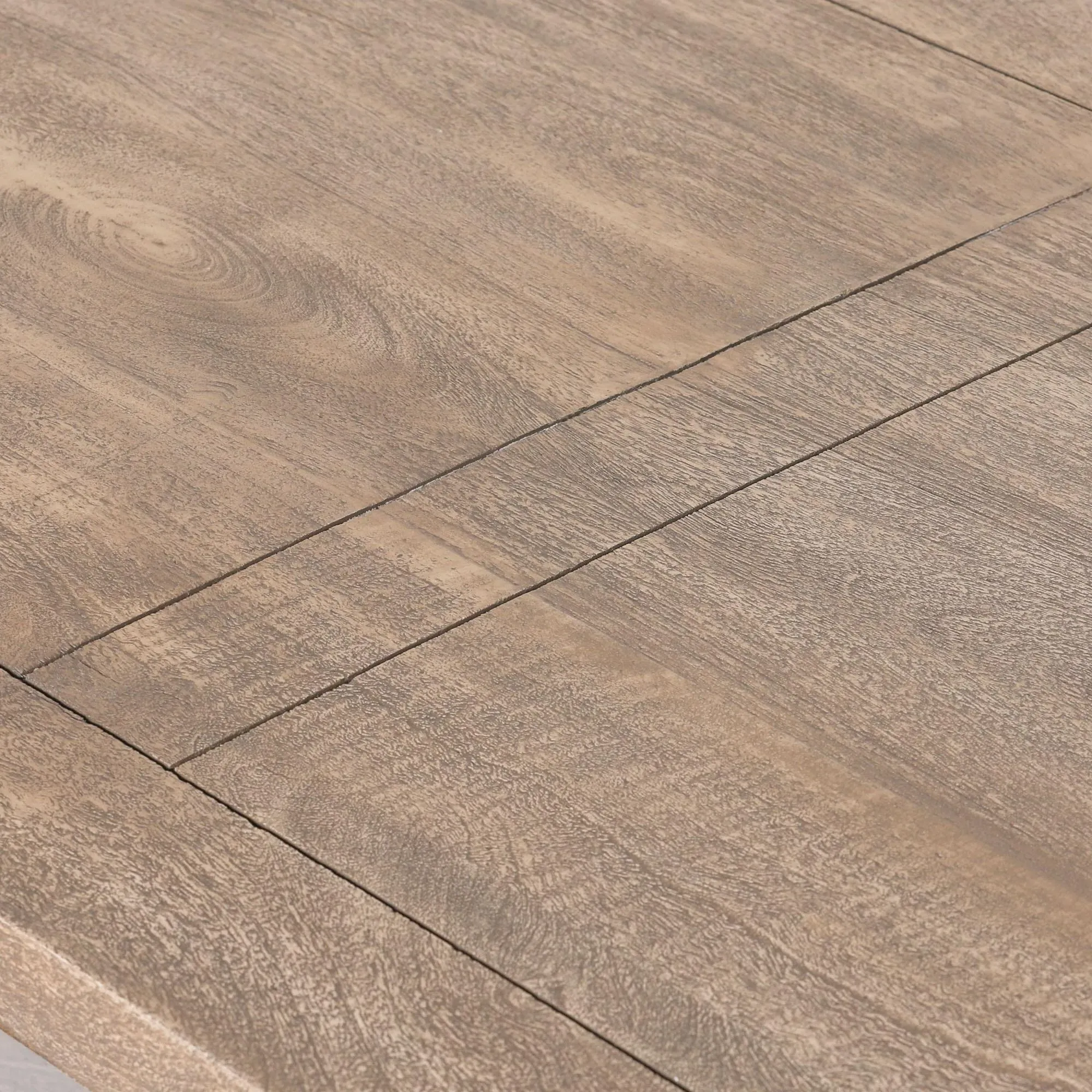 Morse Mango Wood and Metal Large Coffee Table - Natural Rustic