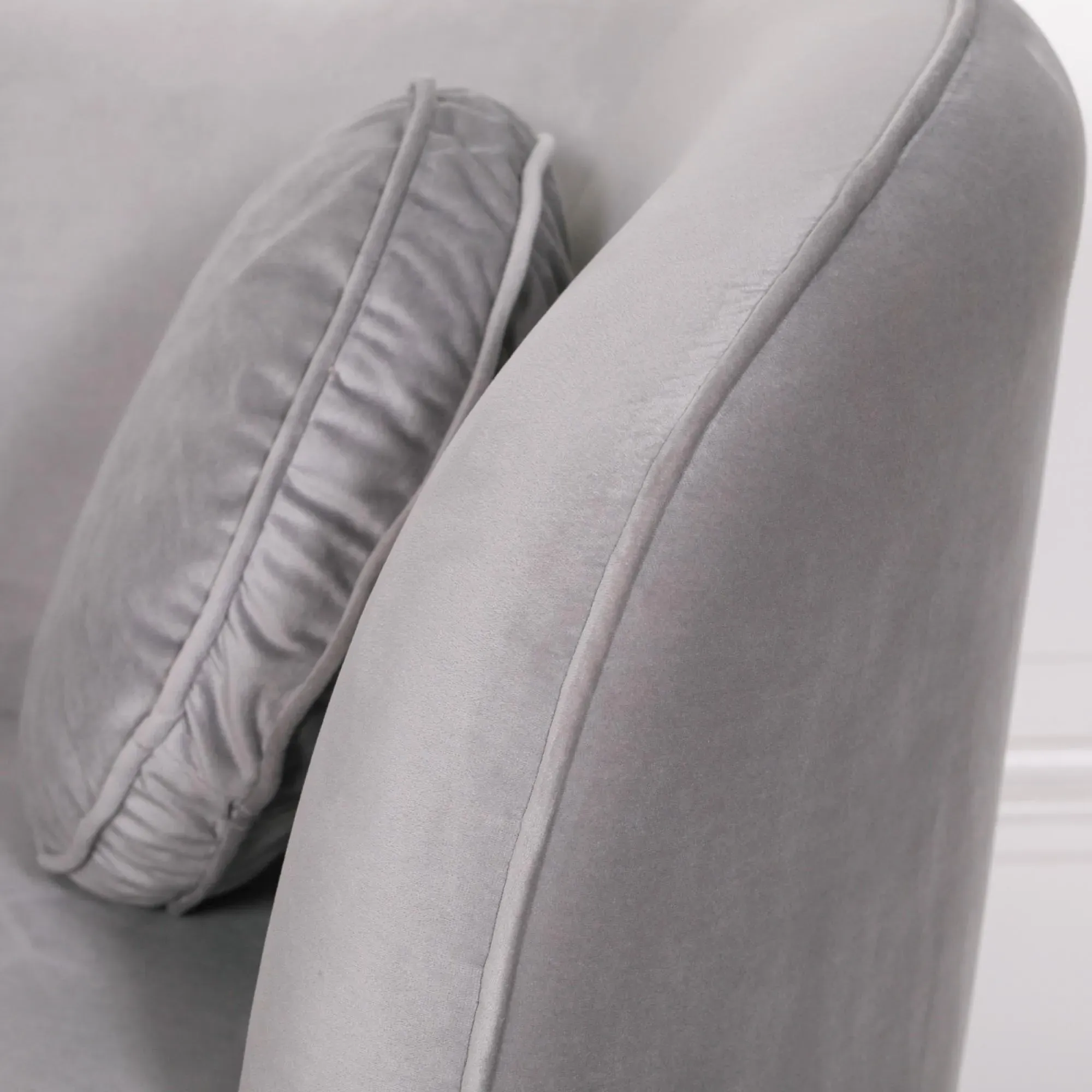 Occasional Armchair with Cushion - Grey, Velvet
