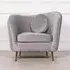 Occasional Armchair with Cushion - Grey, Velvet