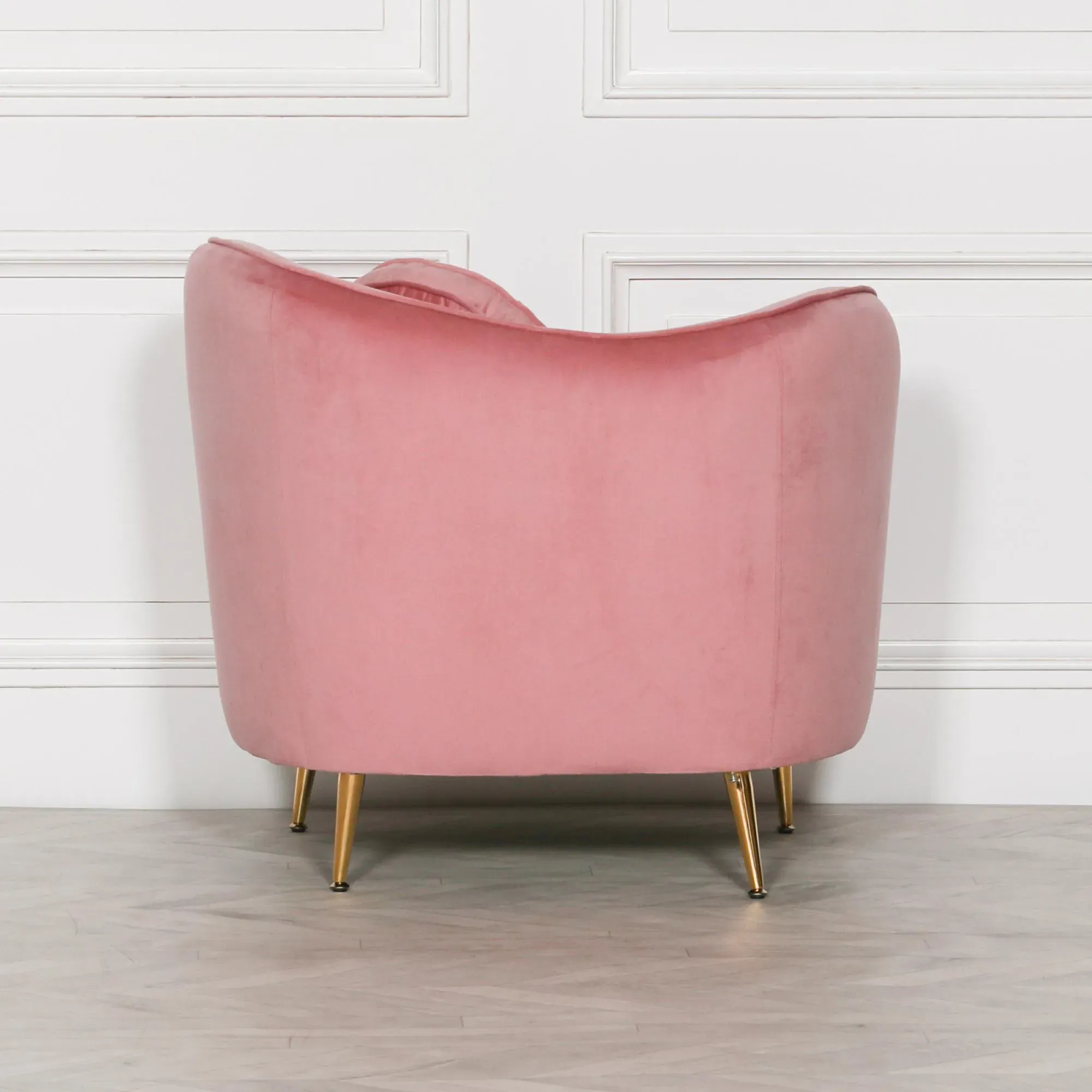 Occasional Armchair with Cushion - Pink, Velvet