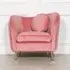 Occasional Armchair with Cushion - Pink, Velvet