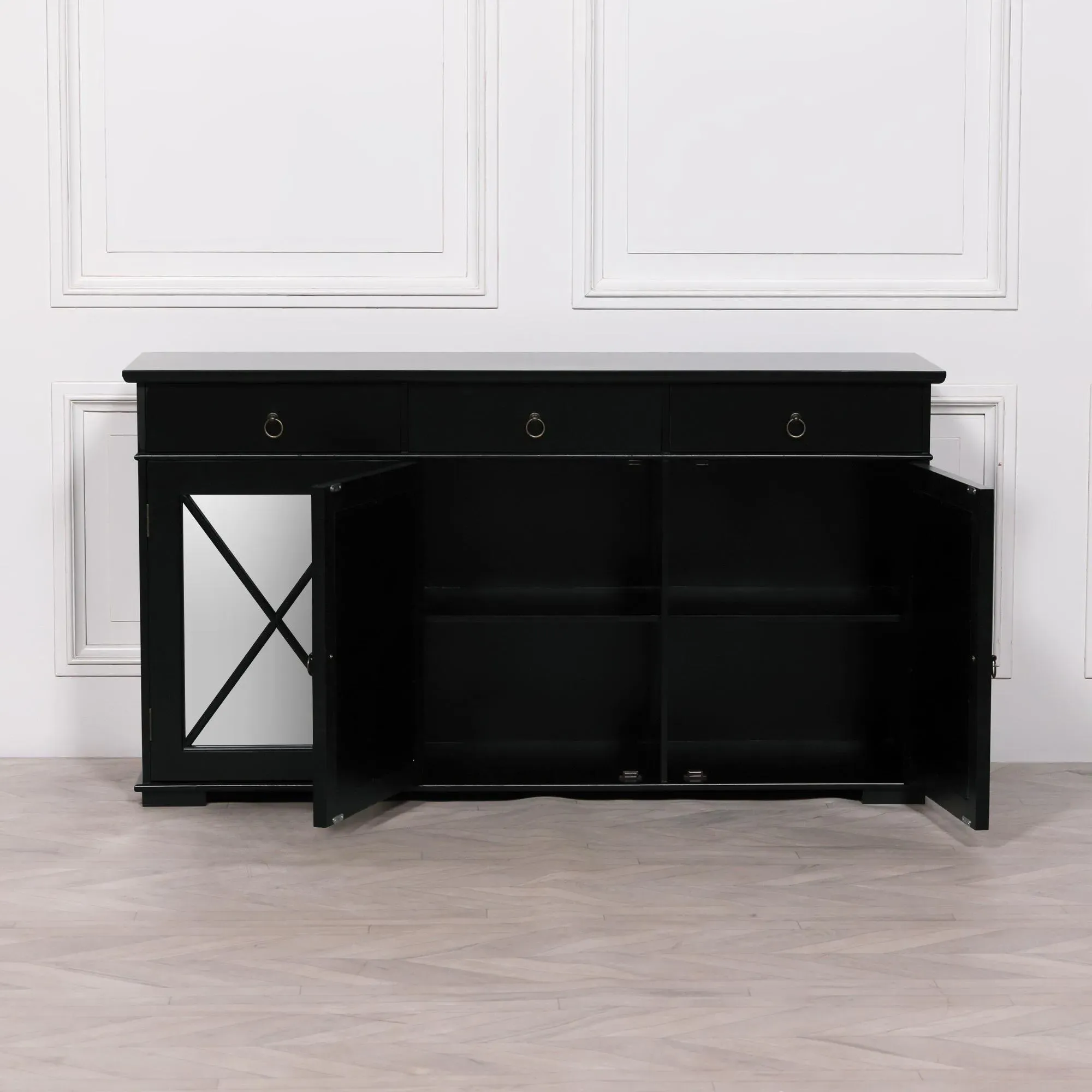 Oriental 3 Door Sideboard - Black