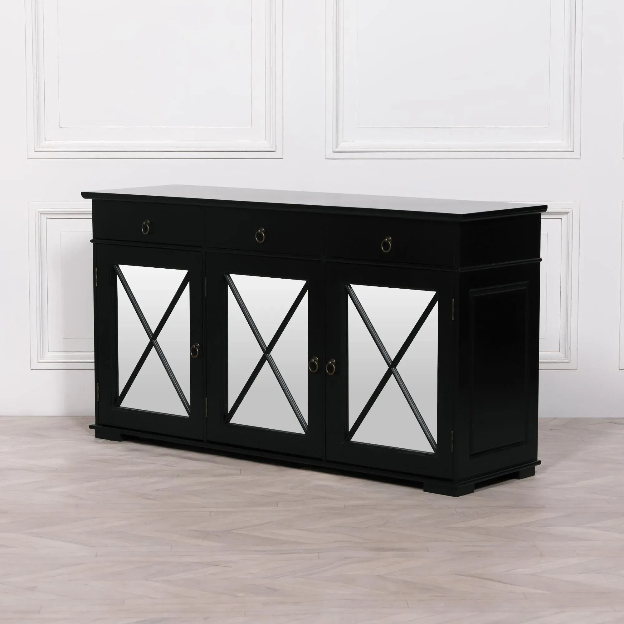 Oriental 3 Door Sideboard - Black