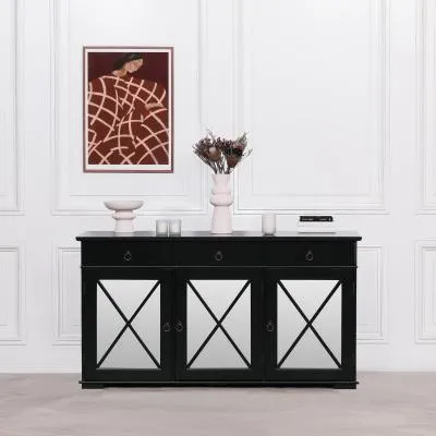 Oriental 3 Door Sideboard - Black image