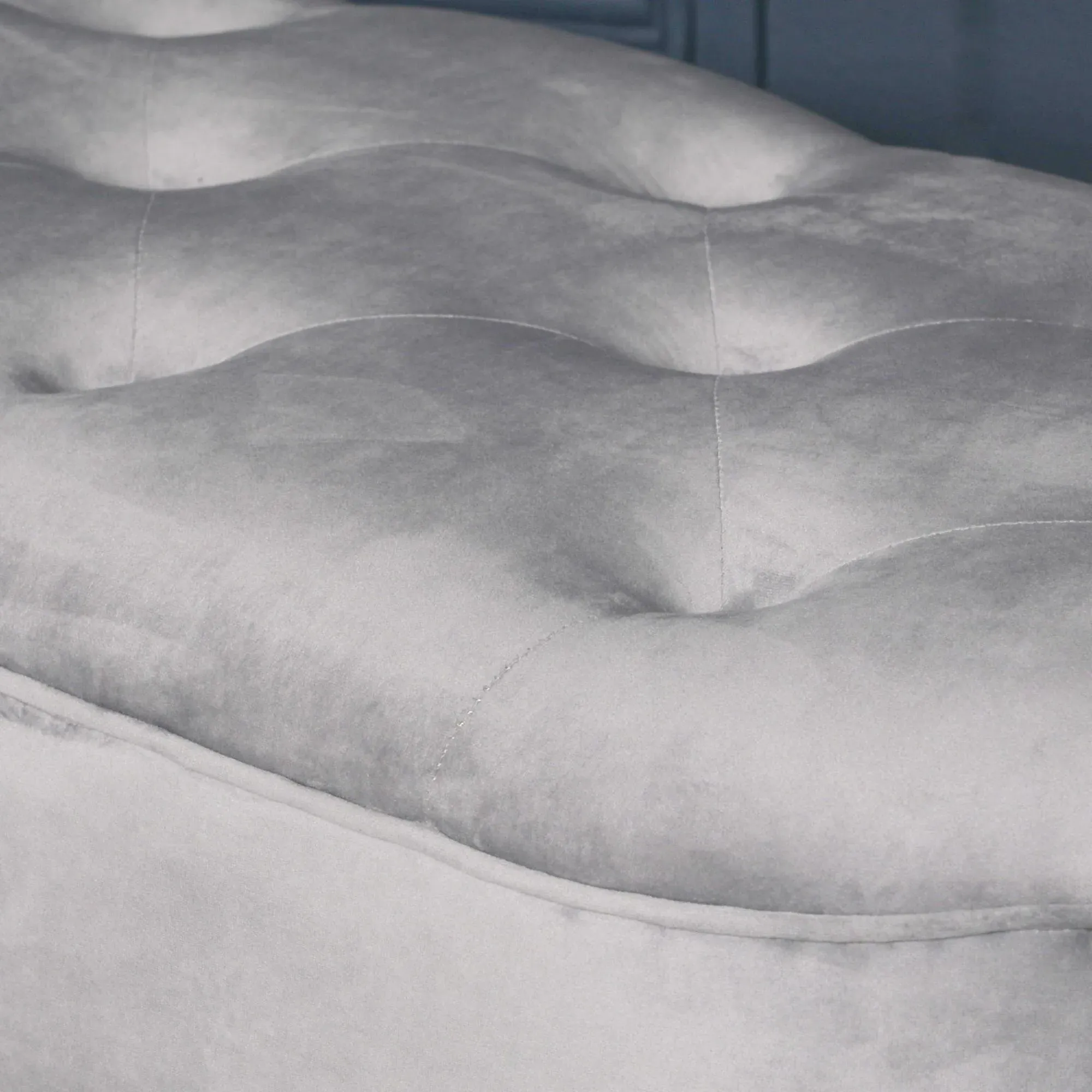 Oval Bench - Grey, Velvet