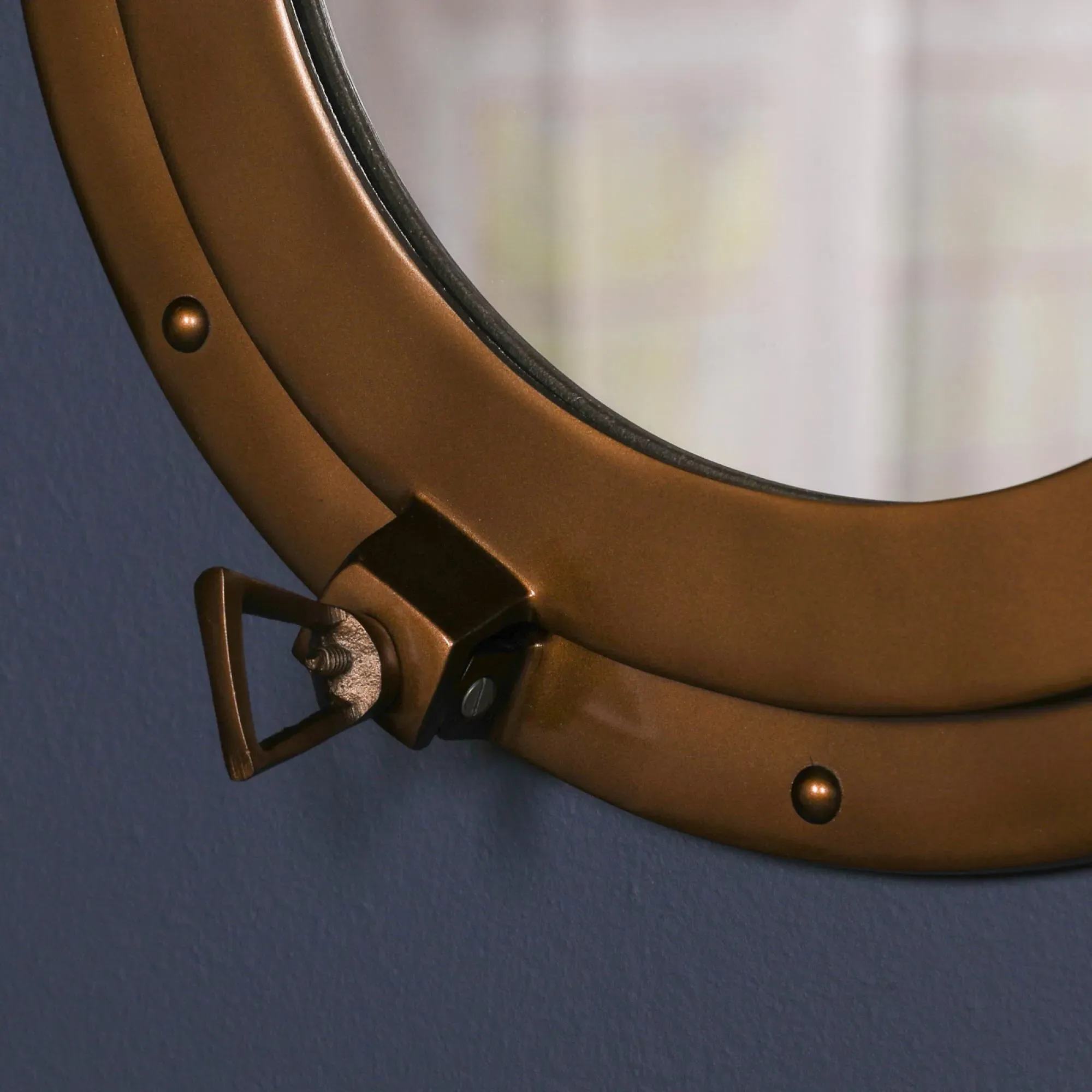 Port Hole Round Mirror - Antique Brass