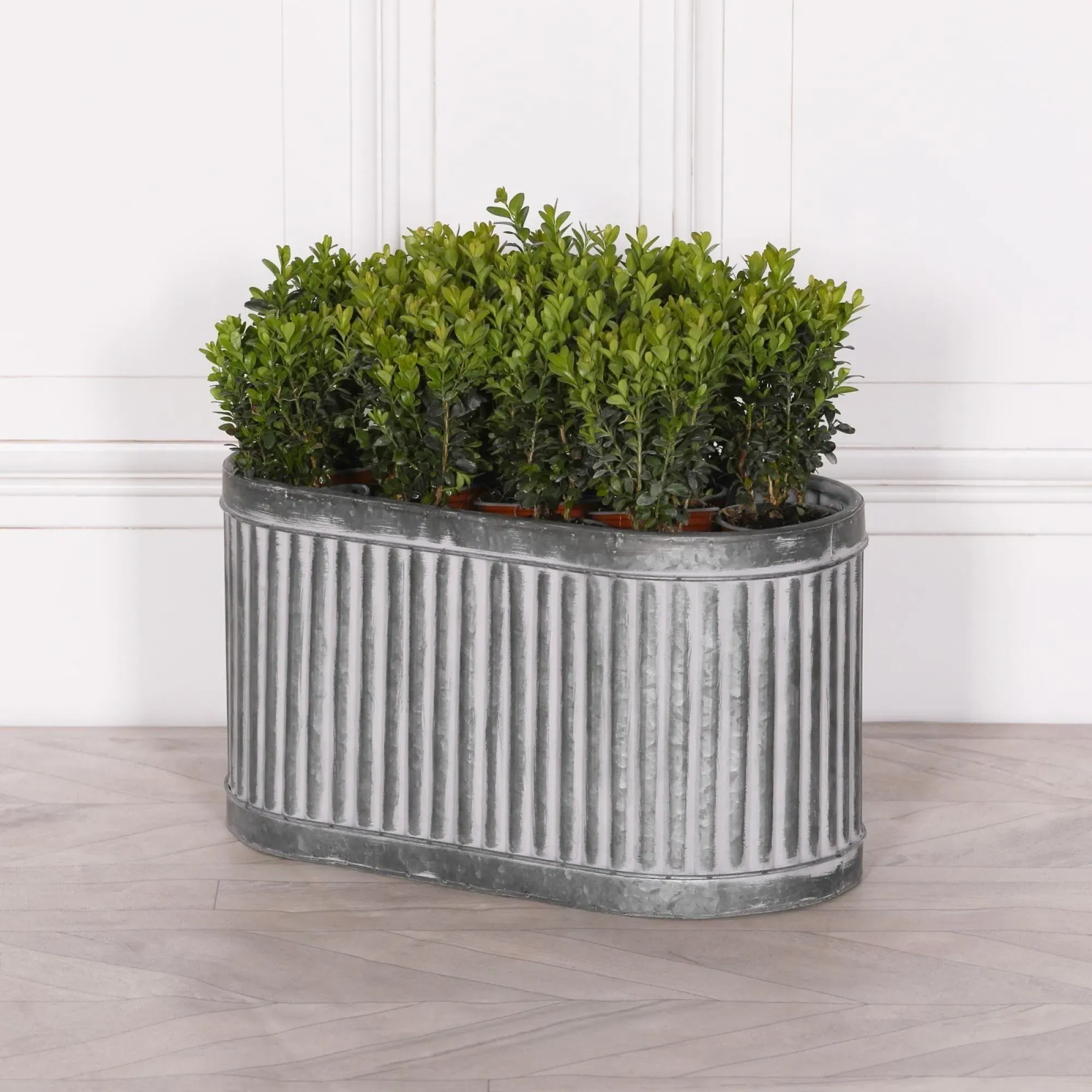 Ribbed Medium Planter - Metal