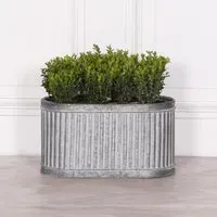 Ribbed Metal Large Planter