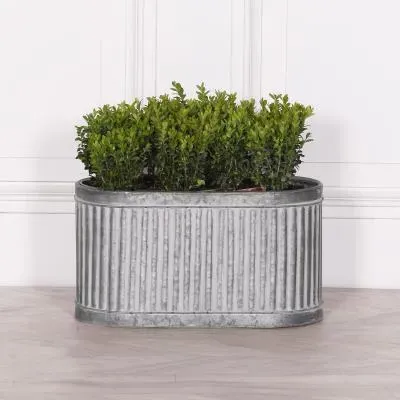 Ribbed Metal Large Planter image