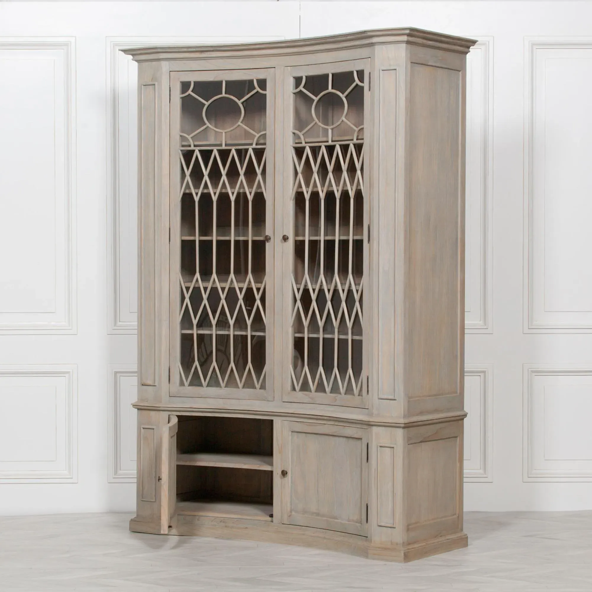 Rica Display Cabinet - White, Cedar