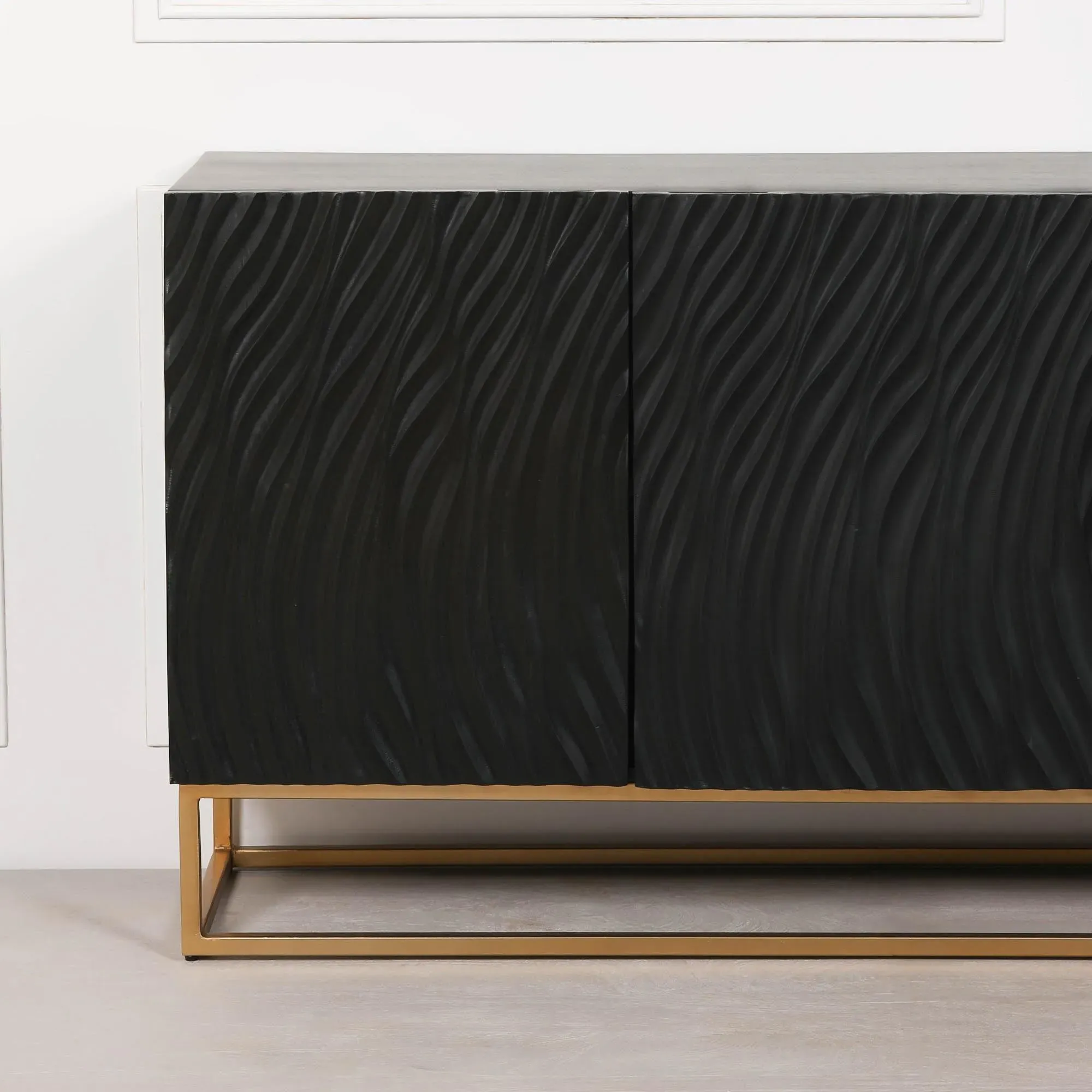 Ripples 4 Door Large Sideboard - Black
