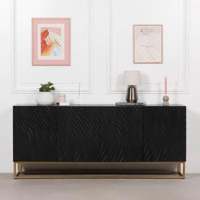 Ripples 4 Door Large Sideboard - Black image