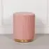 Round Ribbed Stool - Pink, Velvet