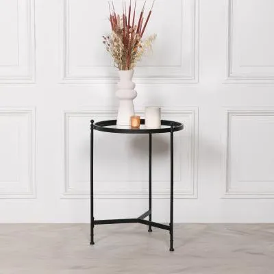 Round Side Table - Black, Metal image