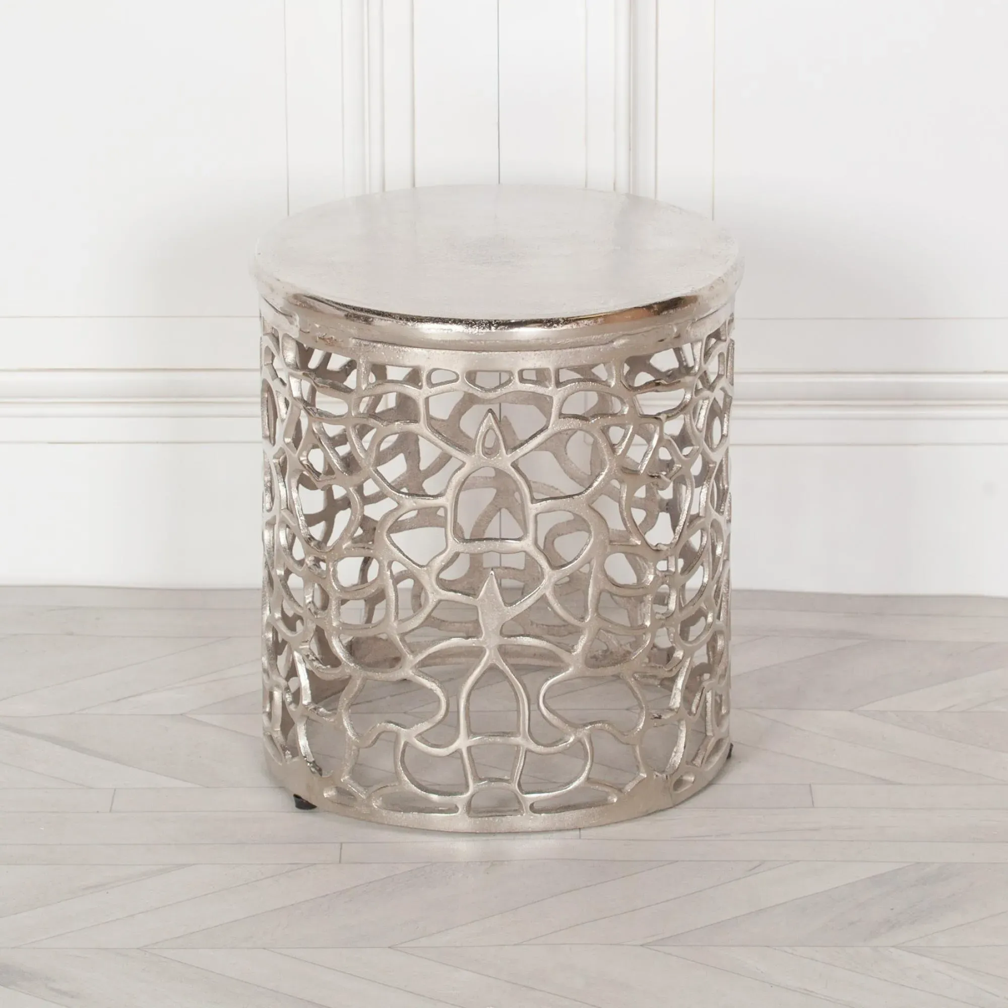 Round Side Table - Silver, Aluminium