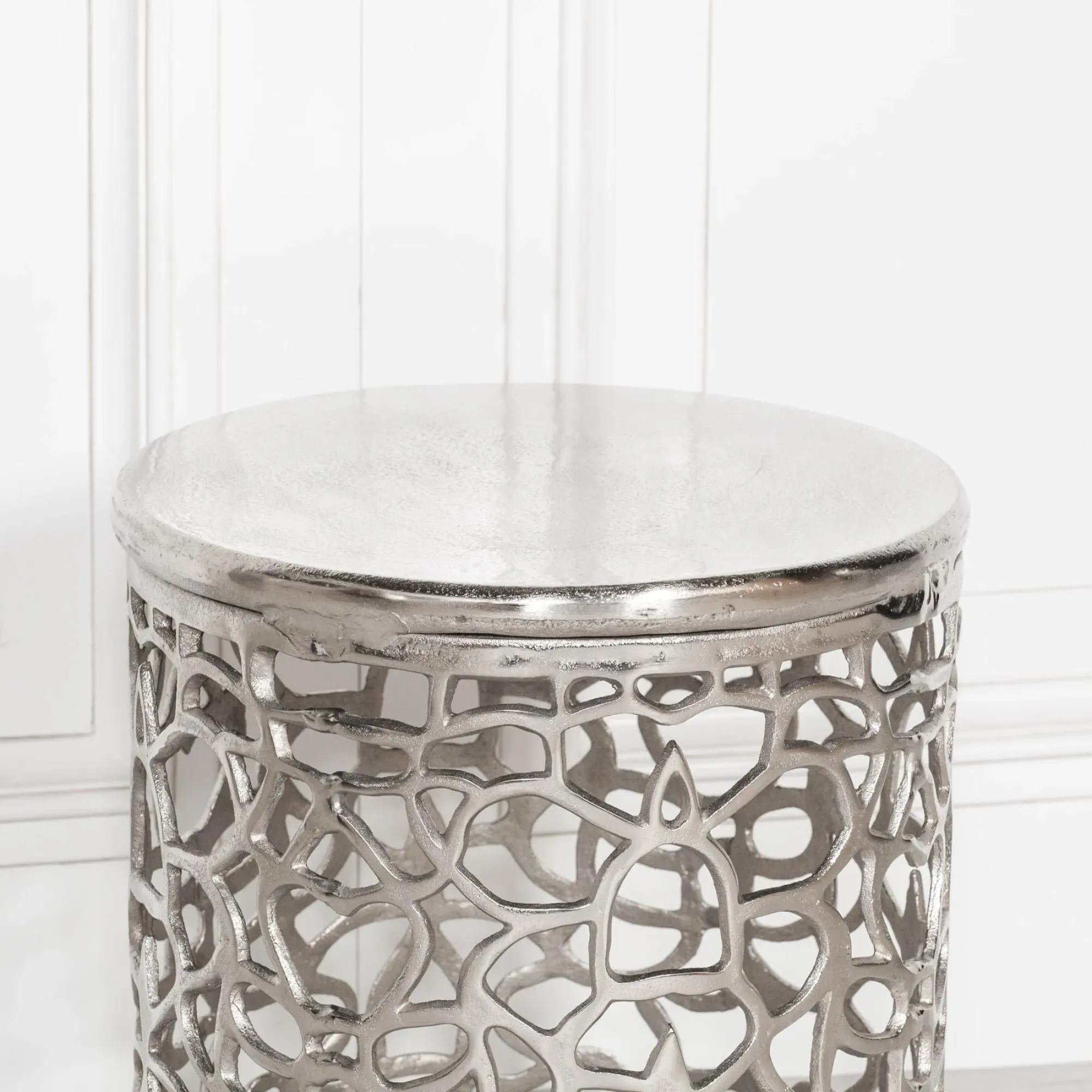 Round Side Table - Silver, Aluminium