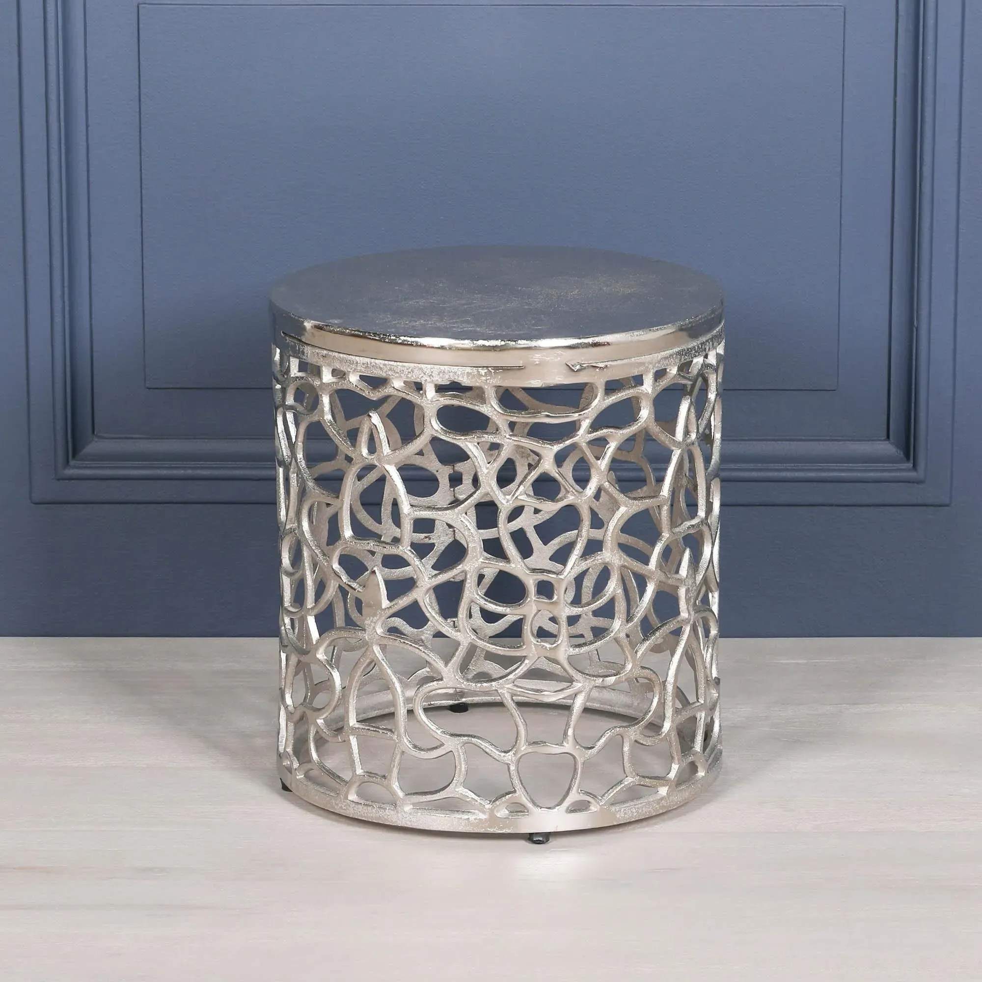Round Side Table - Silver, Aluminium