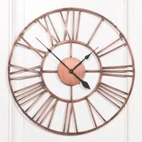 Round Wall Clock - Copper, Metal