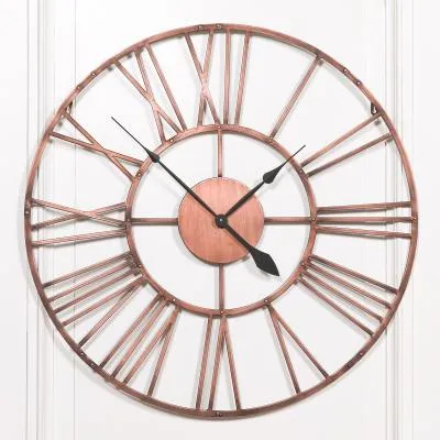 Round Wall Clock - Copper, Metal image