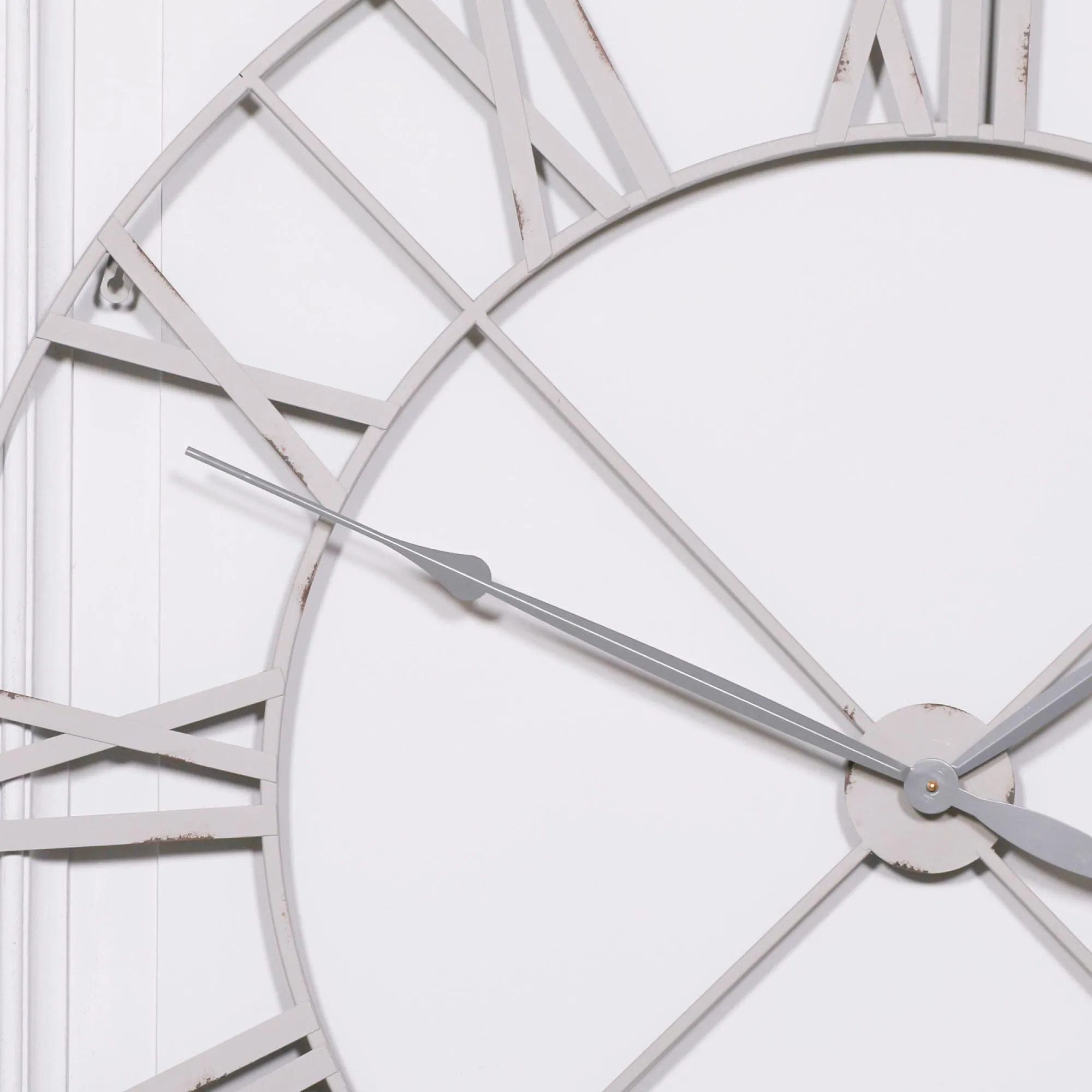 Round Wall Clock - Pale Grey, Metal