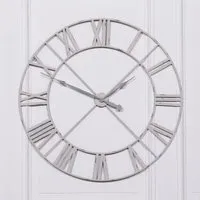 Round Wall Clock - Pale Grey, Metal
