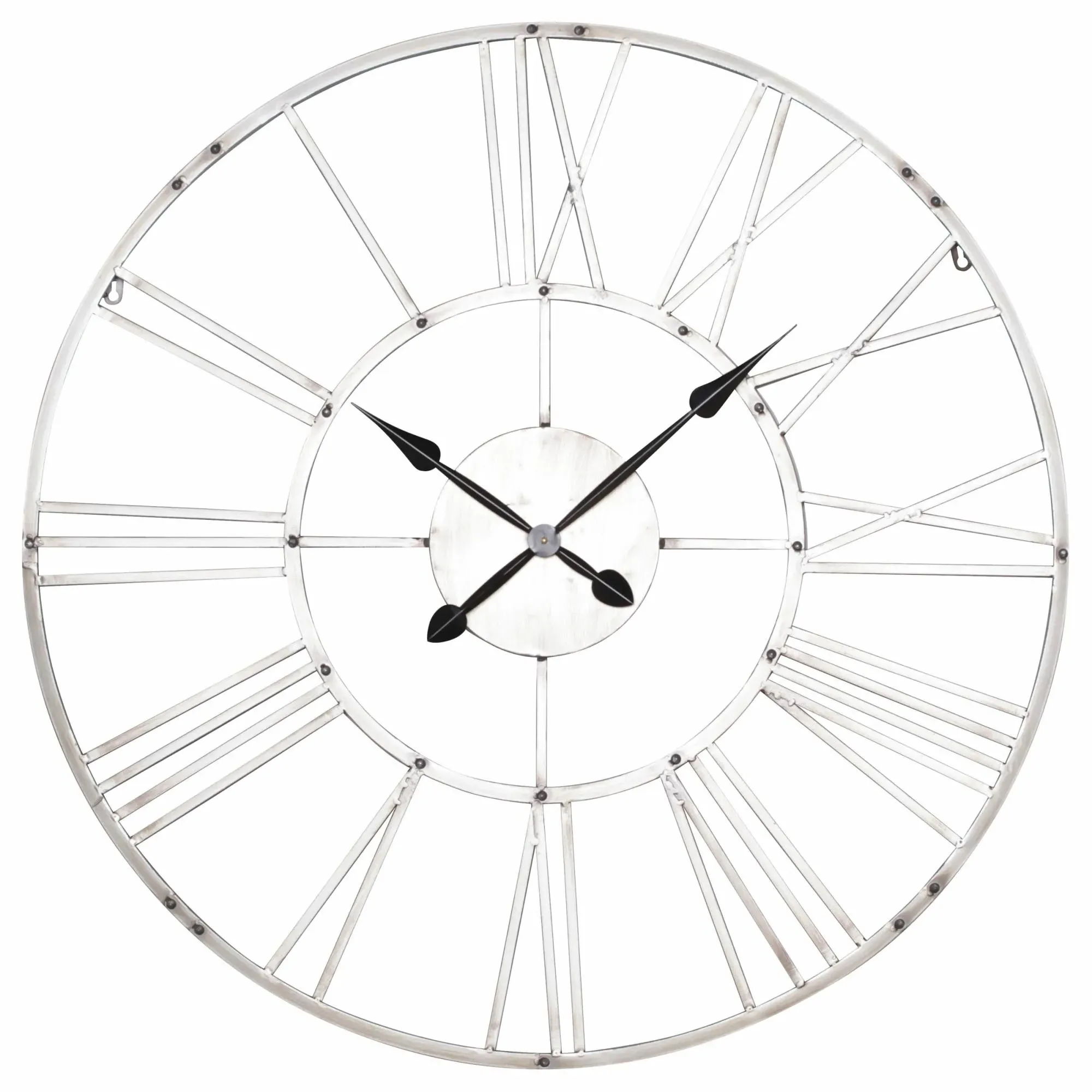 Round Wall Clock - Silver, Metal
