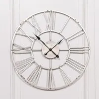 Round Wall Clock - Silver, Metal