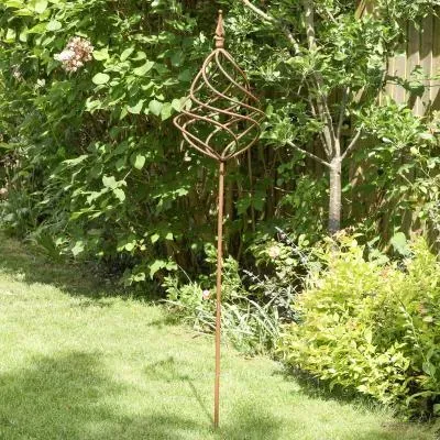 Rusty Iron Sphere Ball Garden Sculpture image