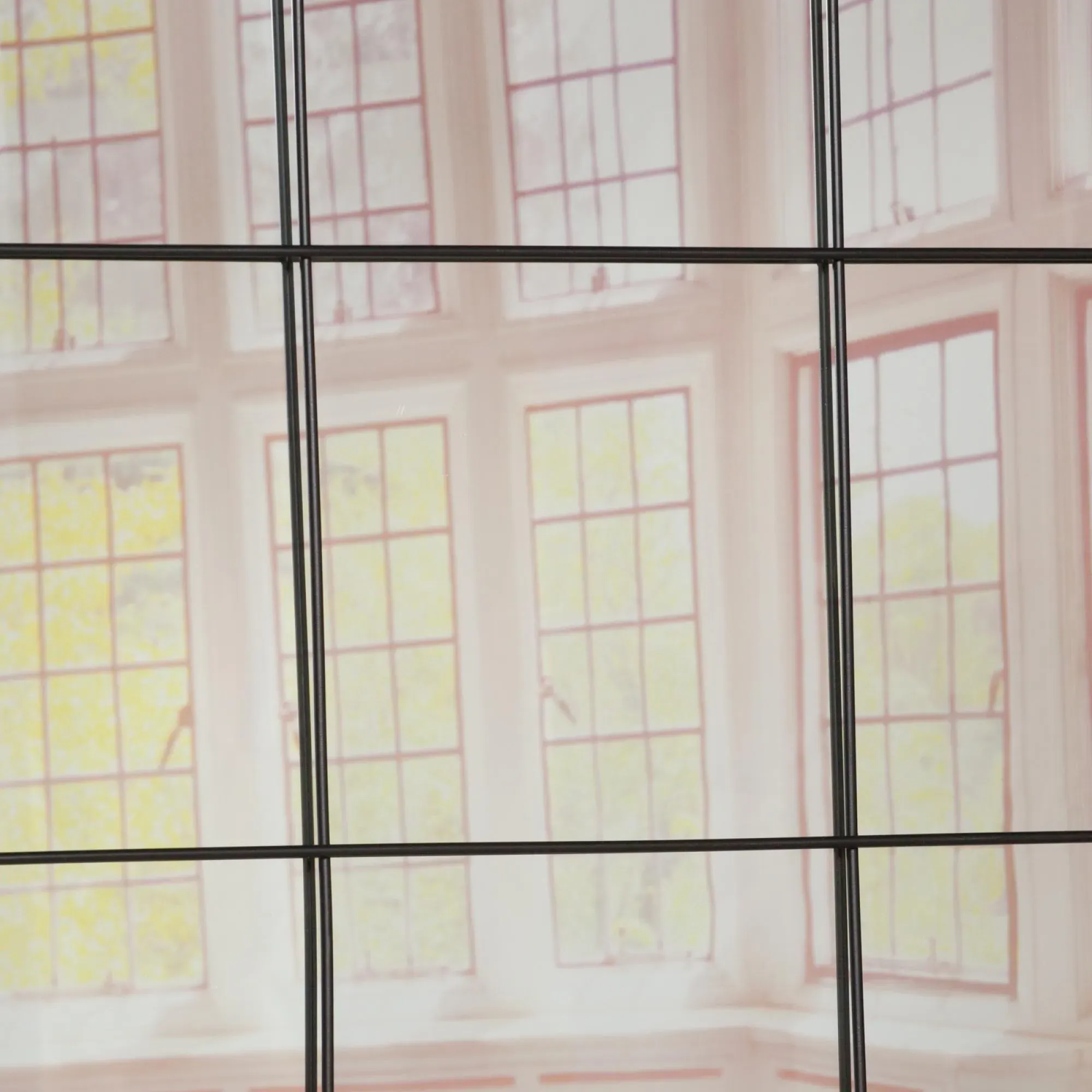 Square Window Mirror - Black, Metal