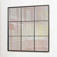 Square Window Mirror - Black, Metal
