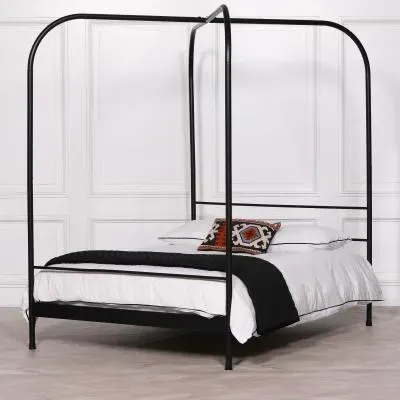 Stedman King Size Poster Bed - Black, Iron image