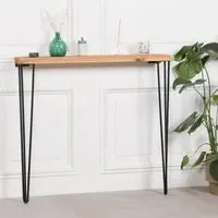 Tall Console Table with Hairpin Legs - Pine