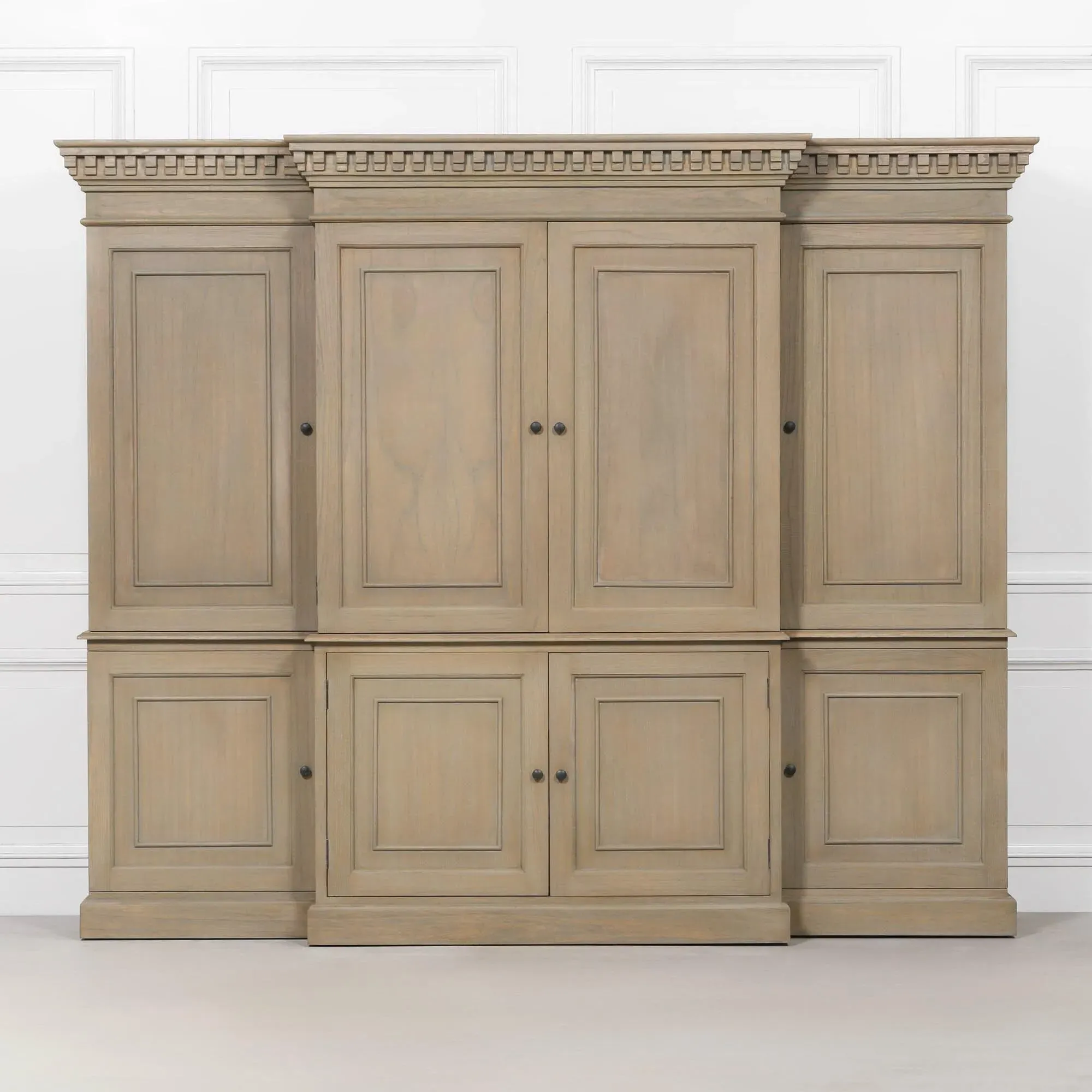 Triple Breakfront Large TV Cabinet - Wood