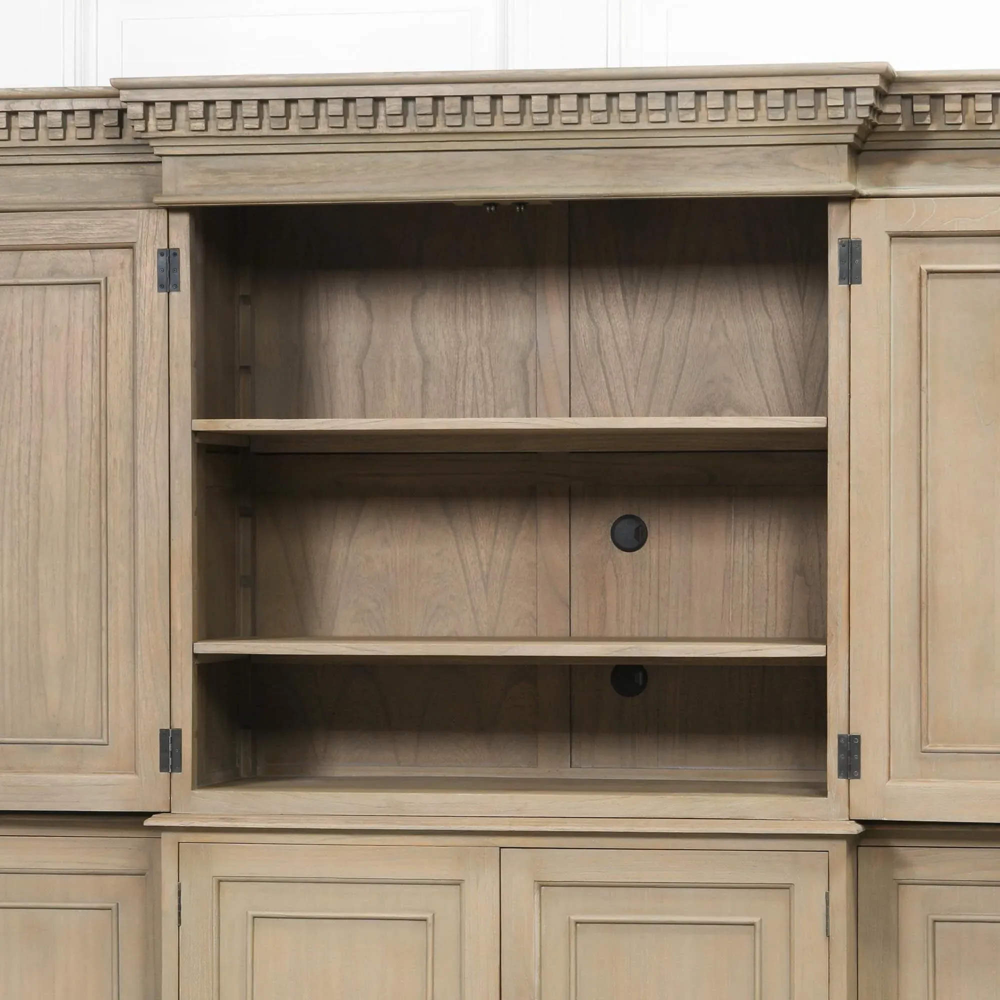 Triple Breakfront Large TV Cabinet - Wood