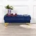 Tufted Ottoman Bench - Blue, Velvet