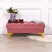 Tufted Ottoman Bench - Pink, Velvet